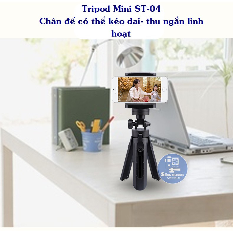 [Mã 2404EL10K giảm 10K đơn 20K] Tripod Mini cho điện thoại, máy ảnh, camera hành động ST-04