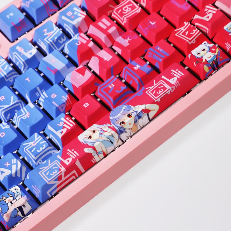 PBT 108 keys bilibili chủ đề keycap Bilibili phim hoạt hình anime otaku bàn phím cơ học dễ thương keycap