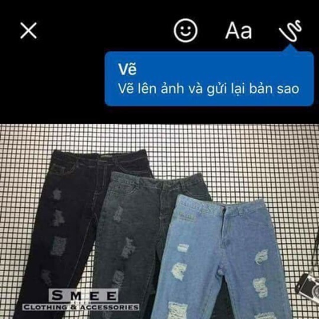 Quần bò baggy lành và rách