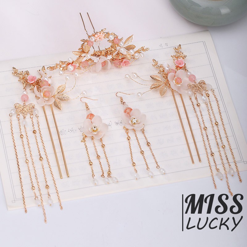 Set Phụ Kiện Thời Trang Phong Cách Trung Hoa Cổ Điển Xinh Xắn Cho Nữ