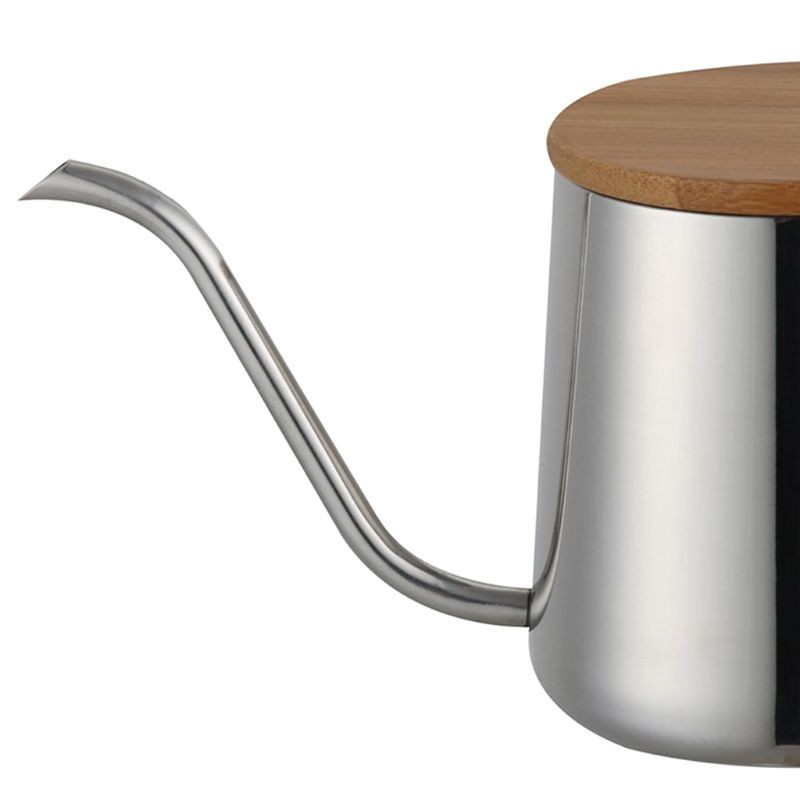 COLO  350Ml Long Narrow Spout Coffee Pot Gooseneck Kettle Stainless Steel Hand Drip Kettle Pour Over Coffee And Tea Pot With Wooden