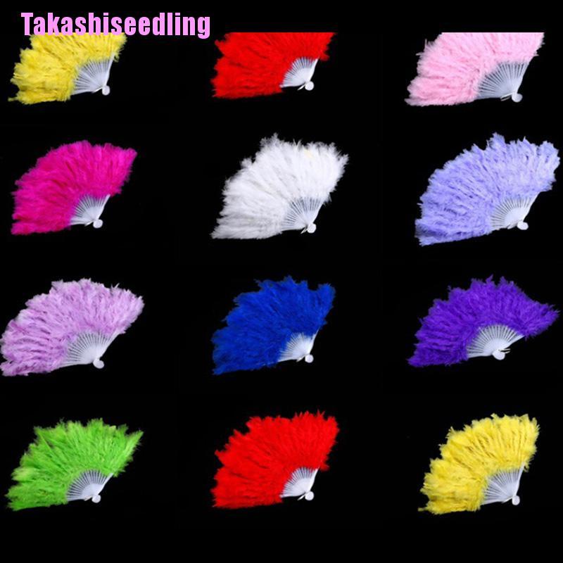 Quạt lông vũ xếp nếp với 9 màu tùy chọn