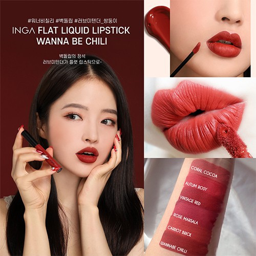 SON KEM LÌ INGA FLAT LIQUID LIPSTICK