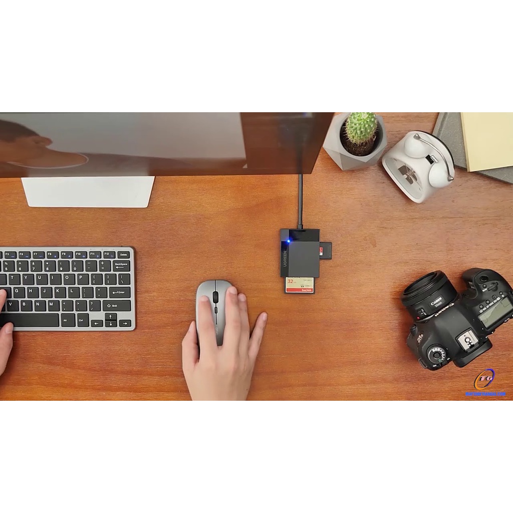 Đầu đọc thẻ USB 3.0 hỗ trợ thẻ TF/SD/CF/MS dài 0.5m UGREEN 30229 30333 - Hàng Chính Hãng