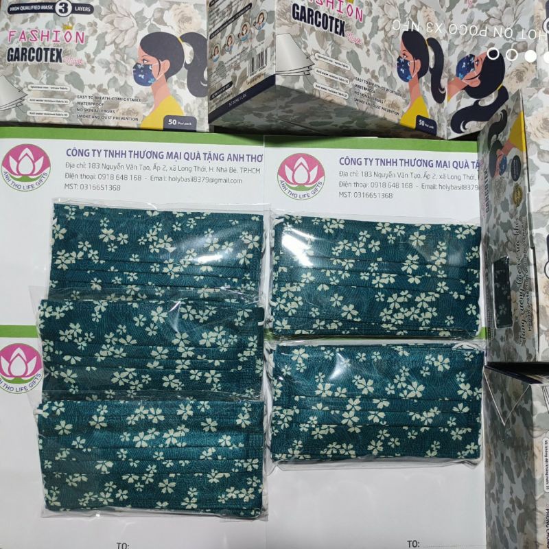 KHẨU TRANG THỜI TRANG GARCOTEX 3 LỚP VẢI KHÔNG DỆT SPUNLACE. Hộp 50 cái | BigBuy360 - bigbuy360.vn