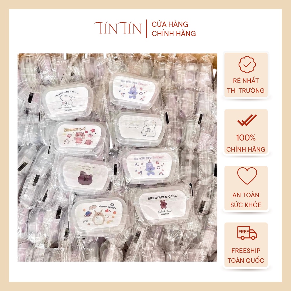 Khay đựng lens có gương Angel Eyes kèm bộ dụng cụ đeo lens (nhíp gắp lens, que đeo lens)