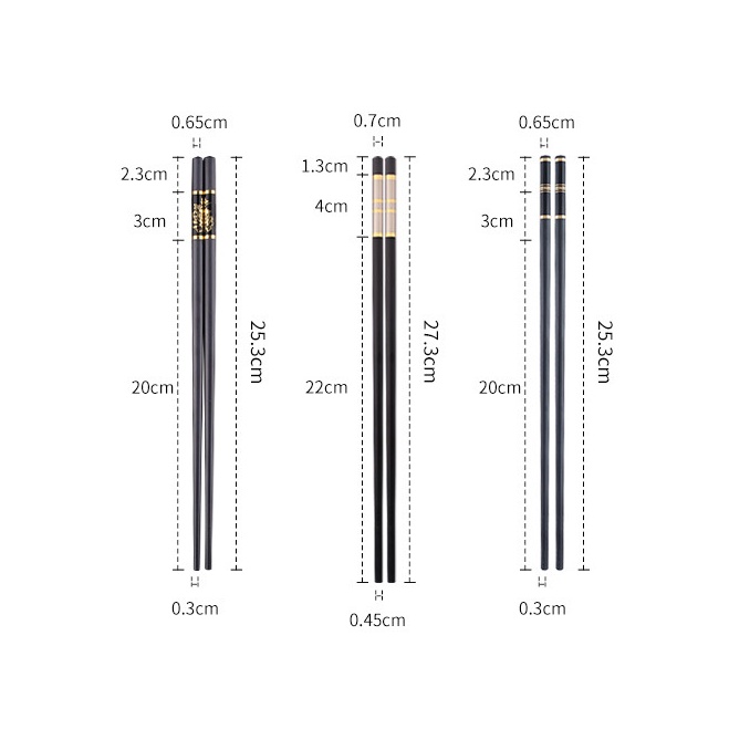 Set 5 đôi đũa hợp kim mạ vàng T01