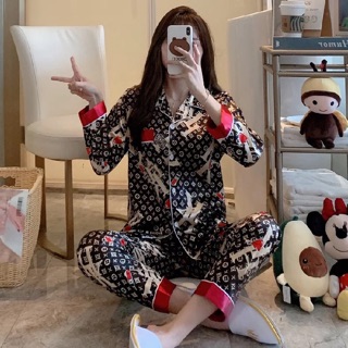 Bộ đồ ngủ lụa cao cấp nam nữ đồ đôi cặp
