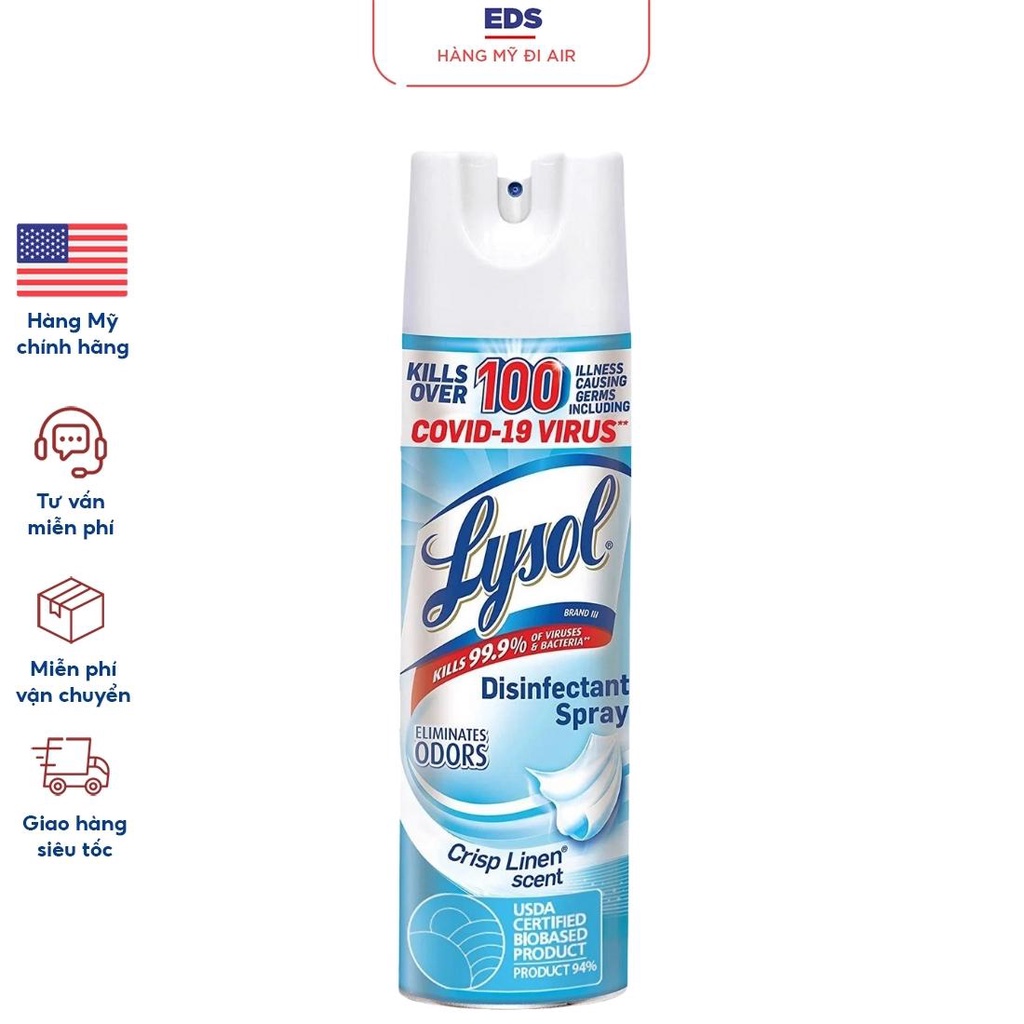 Xịt diệt khuẩn Lysol Disinfectant Spray 538gr - EDS Hàng Mỹ