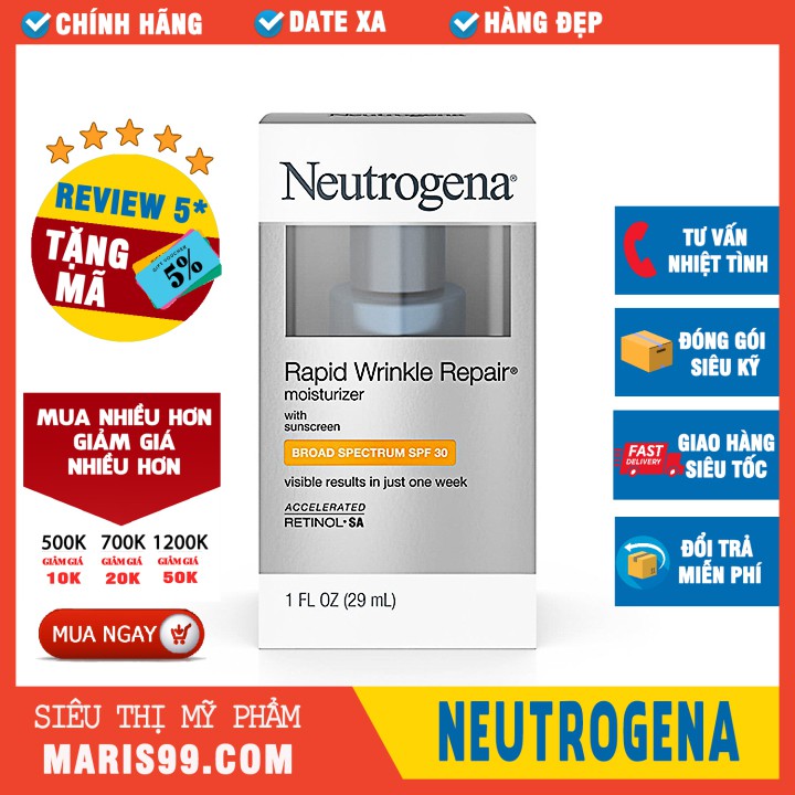 Kem Dưỡng Da Neutrogena Rapid Wrinkle Repair Moisturizer SPF30 (29ml)