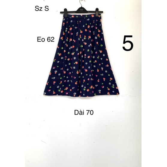 Chân váy voan hoa dáng xoè dài
