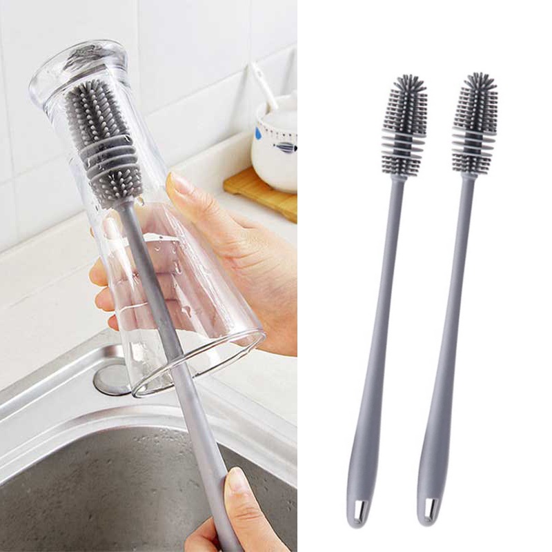 1 Cọ Rửa Ly Bằng Silicon Mềm Cán Dài Tiện Dụng