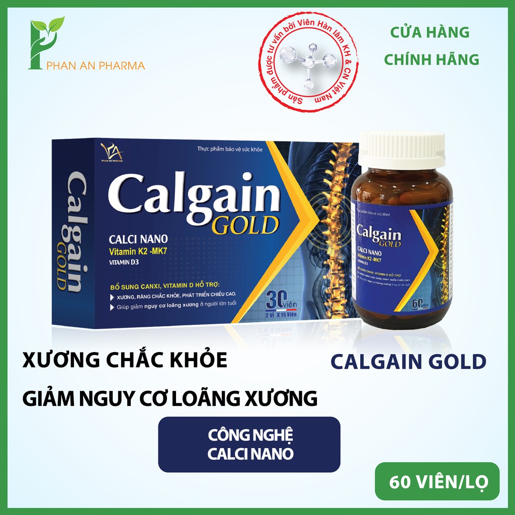 Calgain Gold bổ sung can xi vitamin D K2-MK7 ,Calgain Gold hỗ trợ xương chắc khỏe - CN08