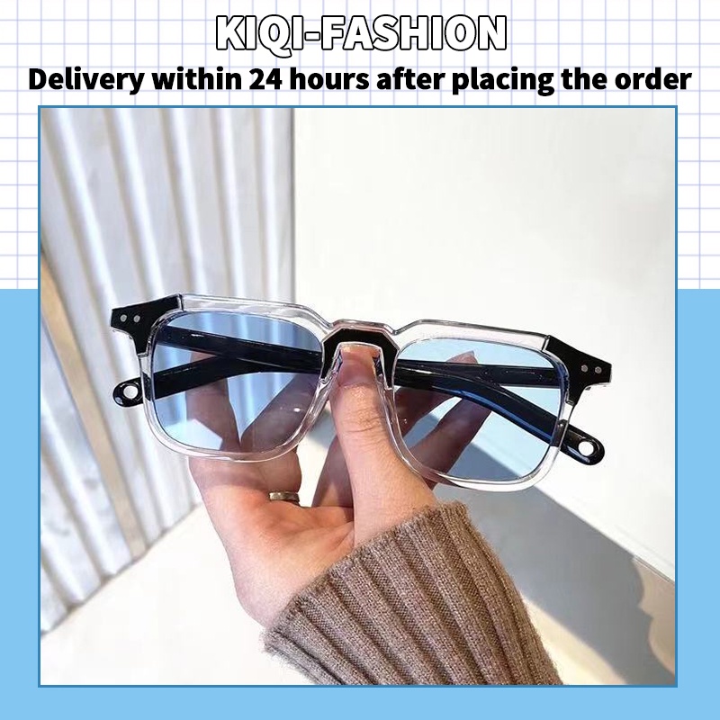(KIQI-FASHION) COD Hỗ trợ bán buôn/Kính Mát Gọng Vuông Chống Tia UV400 Thời Trang Cho Nam Nữ