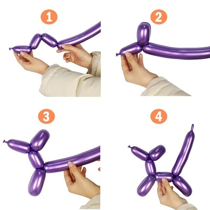 Set 10 Bong Bóng Latex Ánh Kim Ngọc Trai / Dài Xoắn Kim Loại Trang Trí Tiệc Cưới / Sinh Nhật