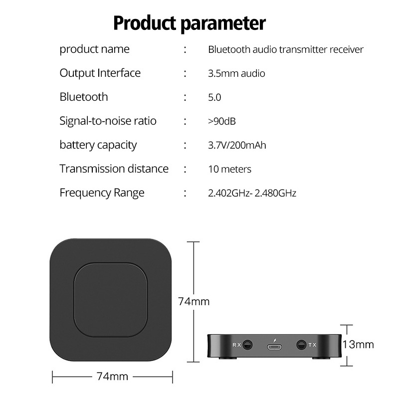 HdoorLink 2 In 1 New Bluetooth 5.0 Receiver 3.5mm Audio AUX USB Transmitter Music Stereo Wireless Adapter For Car TV PC