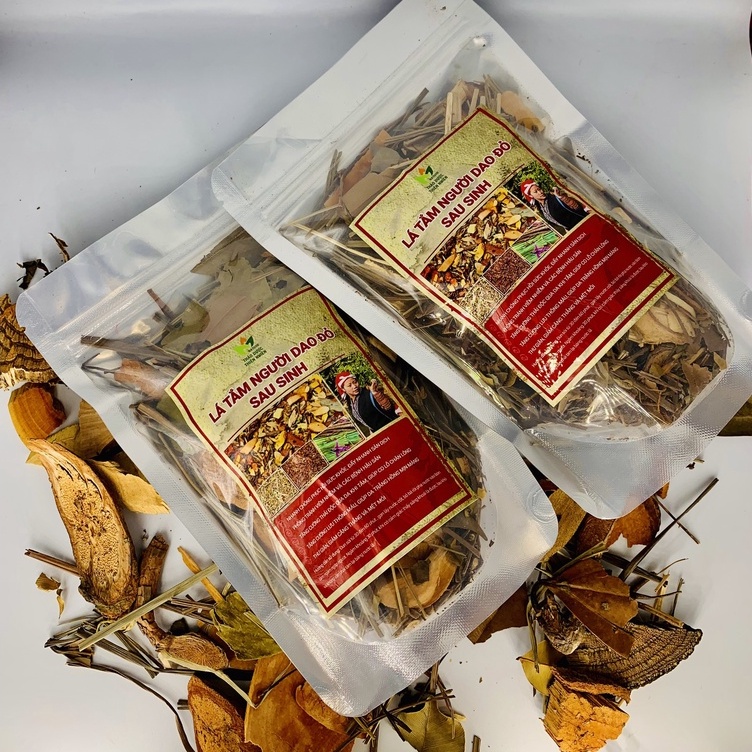 Lá Tắm Người Dao Đỏ Sau Sinh Nature - Tặng kèm Muối Hồng Himalaya