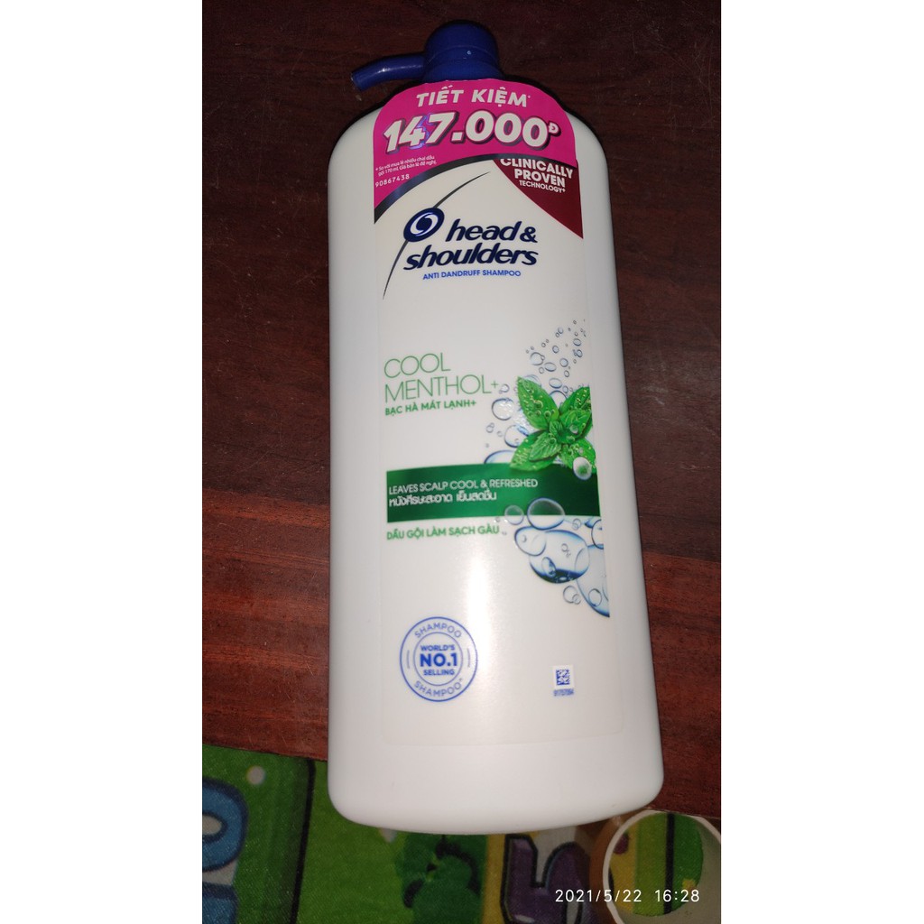 Dầu gội Head &amp; Shoulders bạc hà mát lạnh và hương chanh tươi mát 1,2L