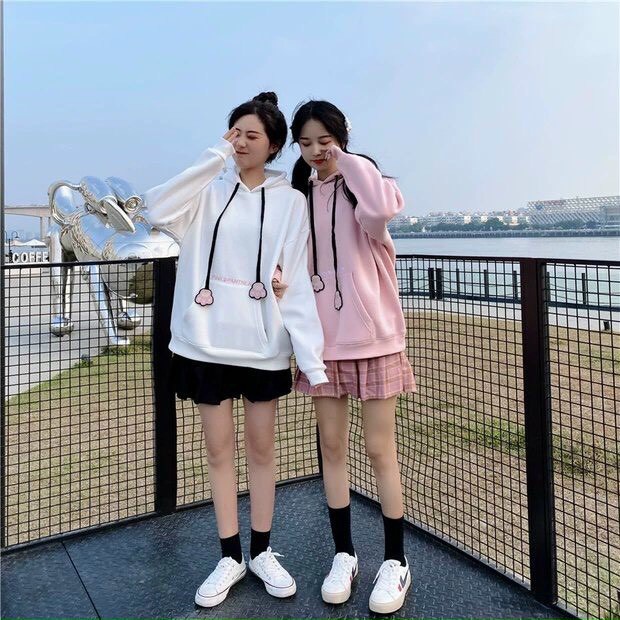 Áo hoodie form rộng nam nữ thời trang vải nỉ bông cao cấp phối nón họa tiết chú báo hồng | BigBuy360 - bigbuy360.vn