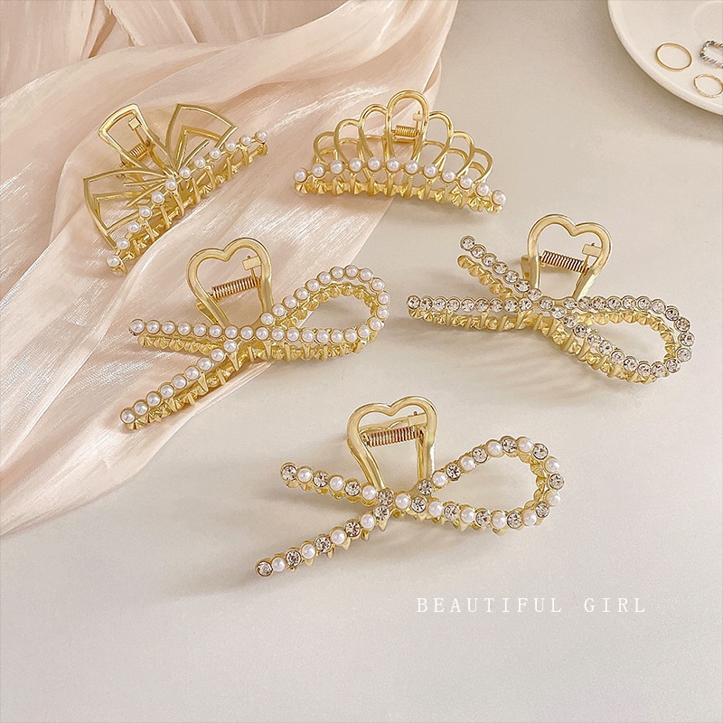 Kẹp Tóc Cá Mập Cỡ Lớn Bằng Kim Loại Thiết Kế Mới Dành Cho Nữ