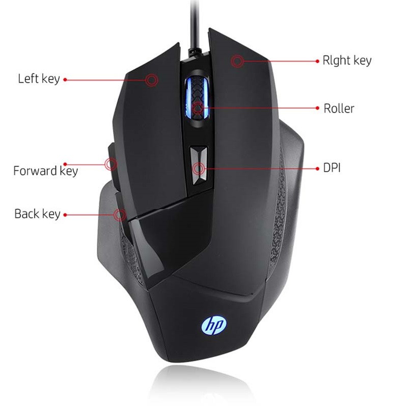 Chuột game HP G200 DPI 4000-led 6 màu tùy chỉnh