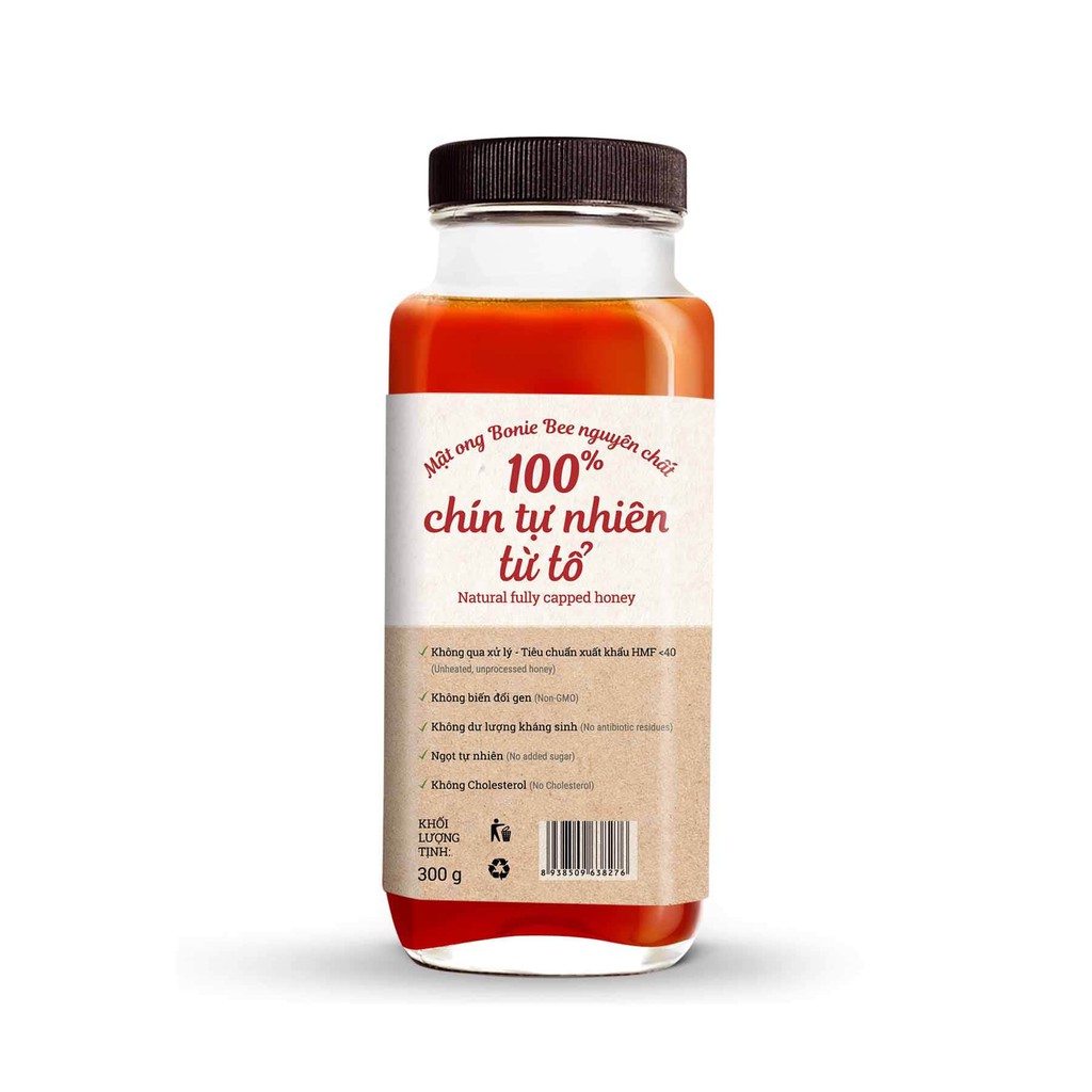 Mật ong Nguyên Chất Đa Hoa Bonie Bee 300gr - Chín Tự Nhiên Từ Tổ - Không Qua Xử Lý 300gr | BigBuy360 - bigbuy360.vn