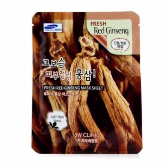 Combo 10 Mặt Nạ 3W Clinic Red Ginseng Tinh Chất Hồng Sâm Mẫu Mới