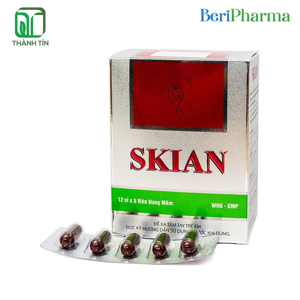 ✅ Skian Viên Uống Đẹp Da, Chống Lão Hoá, Giảm Nám, Sạm Da Chứa L-Cystine / L-cystin Hộp 60 Viên
