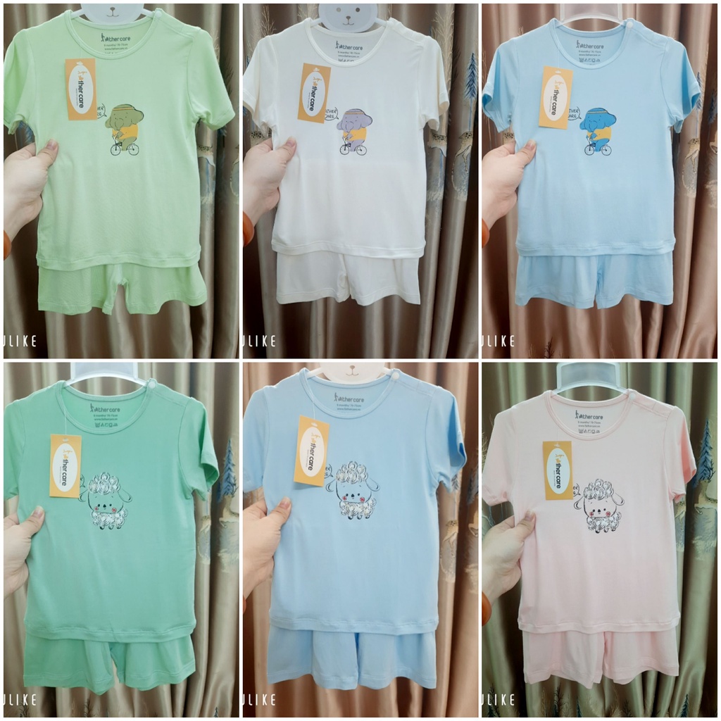 Bộ cài vai sợi tre Father Care họa tiết con vật cho bé (mẫu mới)