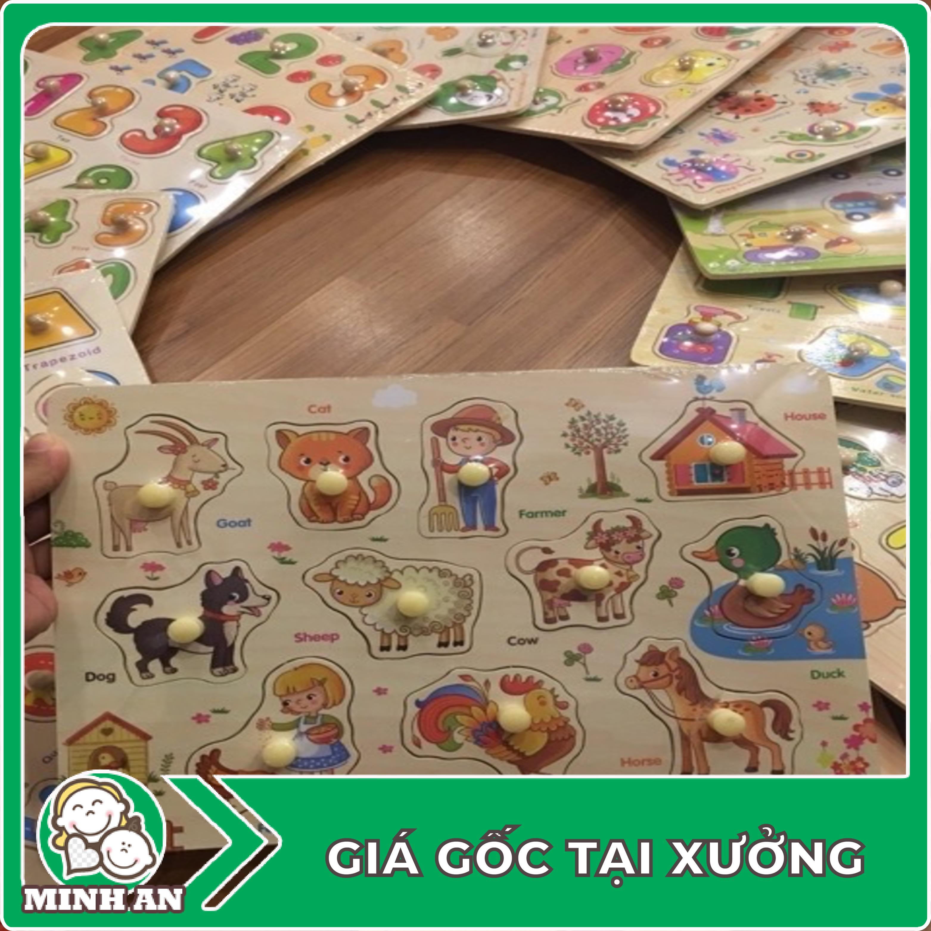 ❀ ❀ Bảng Gỗ Ghép Hình Có Núm: chữ cái, chữ số, mẫu đa dạng -  Phát Triển Tư Duy Cho Trẻ ❀ ❀