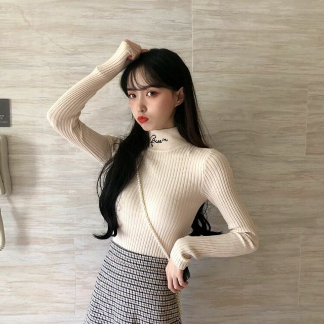 [XẢ KHO 3 NGÀY][ẢNH THẬT] ÁO LEN TĂM CỔ 3 PHÂN THÊU CHỮ HÀNG QUẢNG CHÂU NHIỀU MÀU