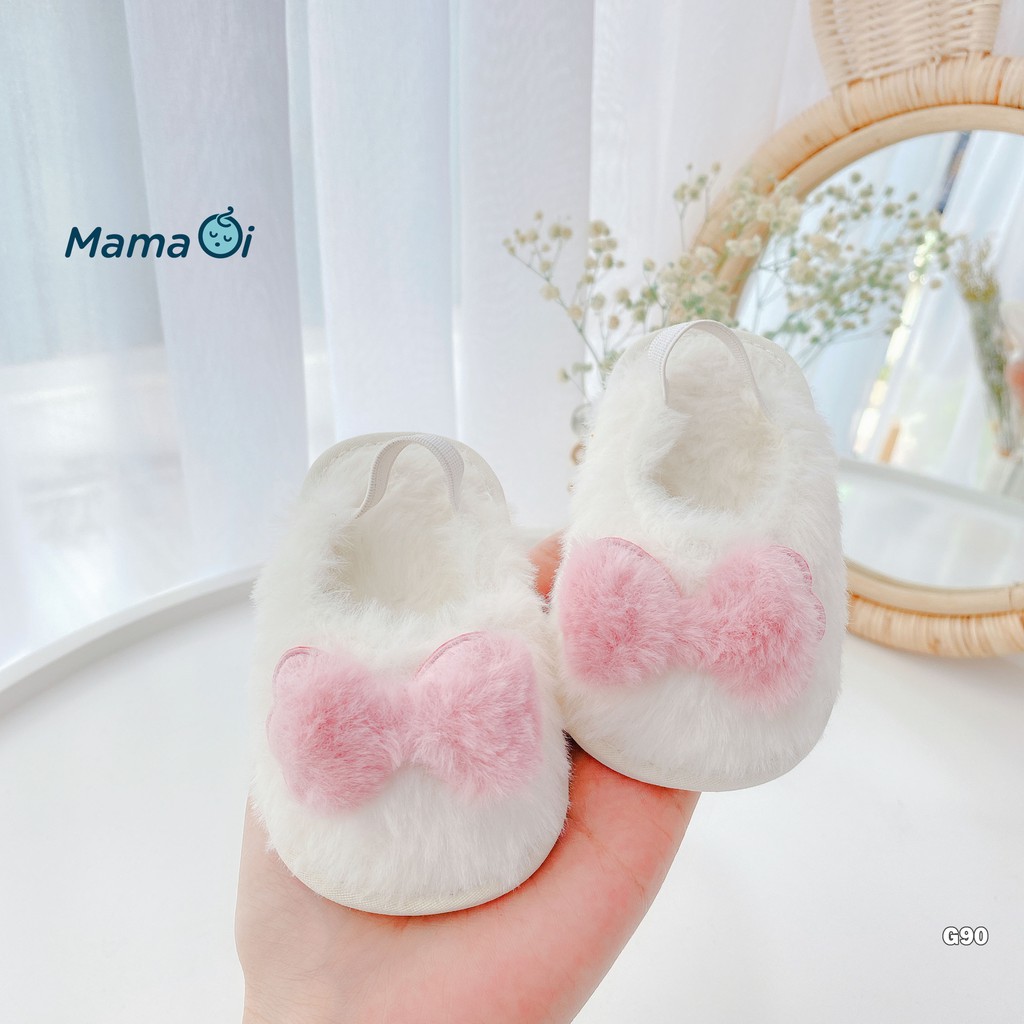 G90 Dép tập đi nơ hồng lông trắng cho bé tập đi của Mama Ơi - Thời trang cho bé