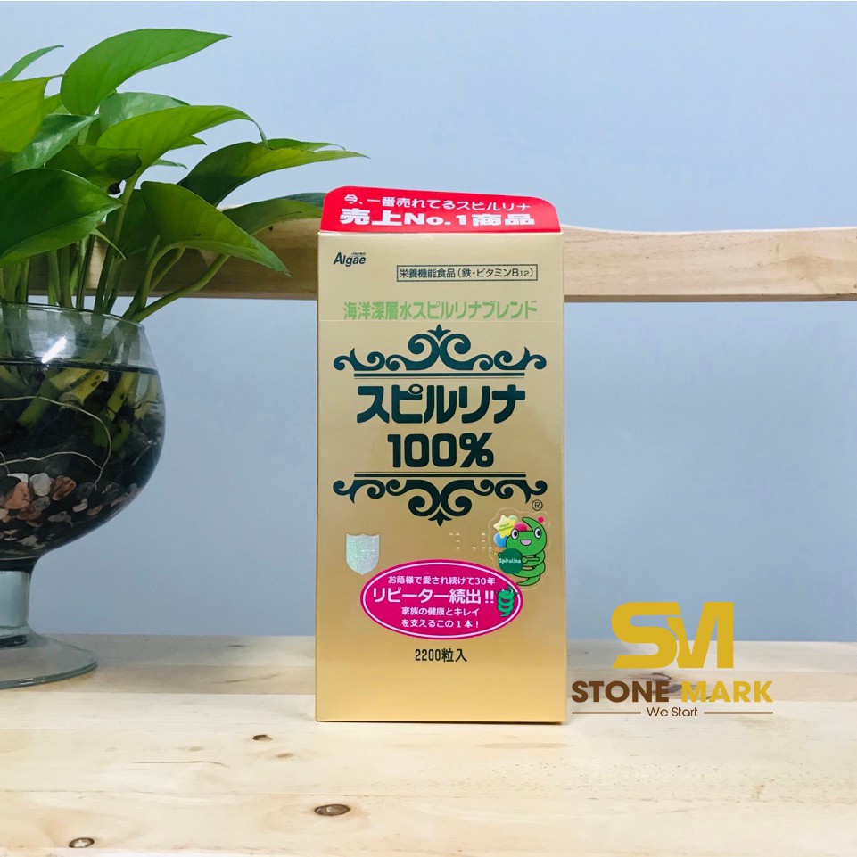 [DATE 10/2023] TẢO XOẮN NHẬT Spirulina 100% 2200 viên - TEM ĐỎ