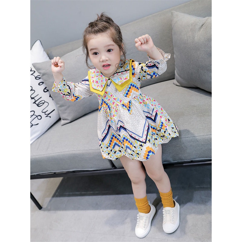 Đầm Công Chúa Tay Dài Phong Cách Phương Tây Thời Trang Mới Dành Cho Bé Gái 1-8 Tuổi