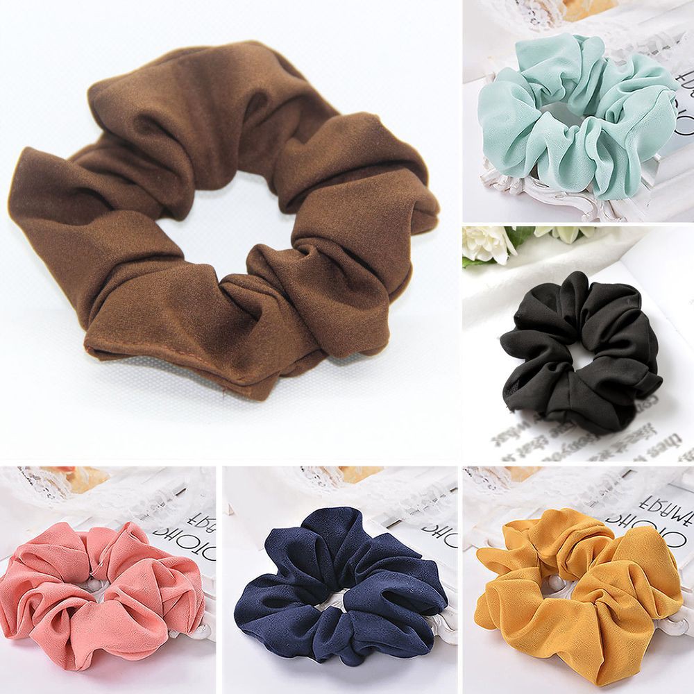 Lady Elastic Pure Color Hair Scrunchie Ring Scrunchie Hair Tie Hair Accessories Sports Dance Ponytail Holder