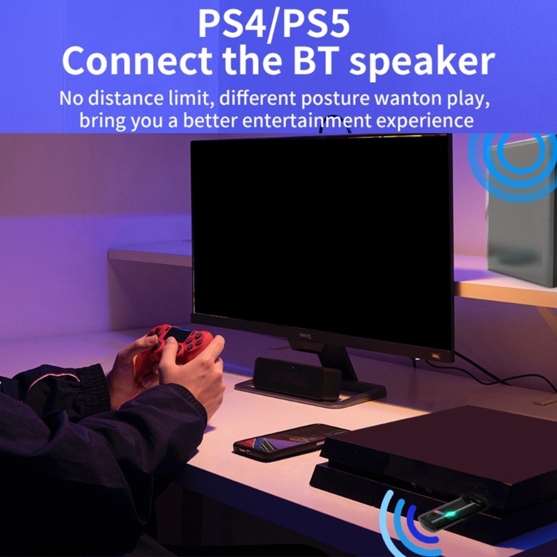 [3C] Giắc Chuyển Đổi USB Dongle Bluetooth-Màu Xanh Dương 5 2 Cho Tay Cầm Chơi Game PS4