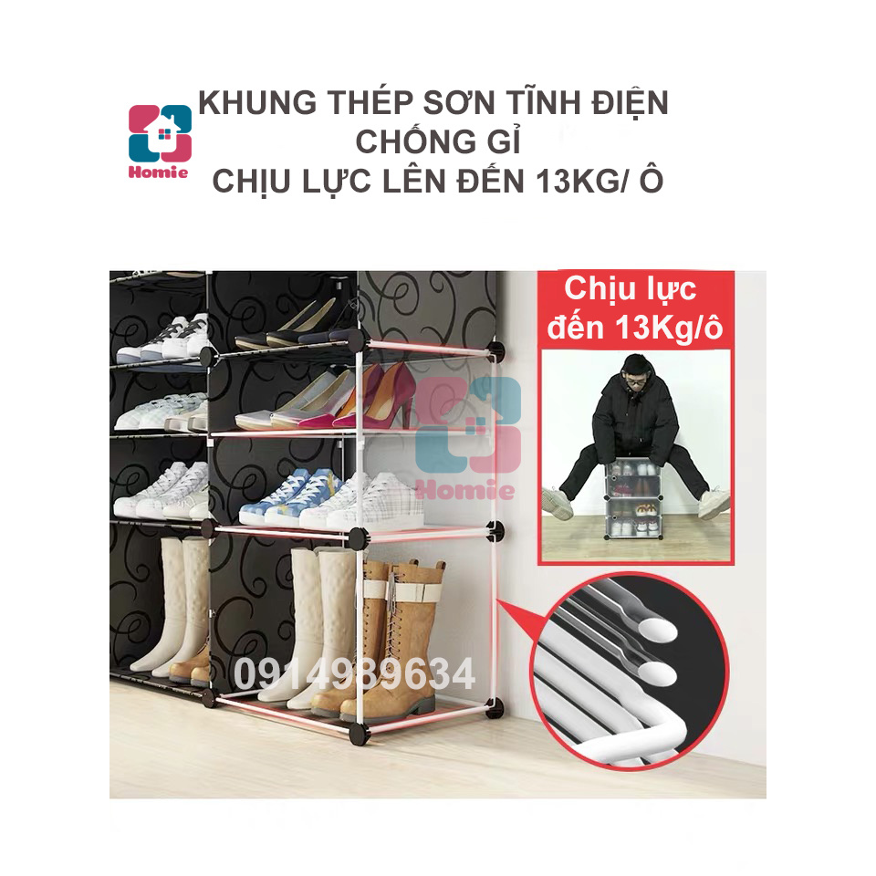 {MỚI} Tủ giày 20 ngăn (đựng 40 đôi giày) - Tủ nhựa ghép đựng giày 20 ô