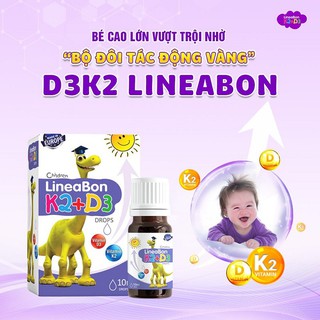 LineaBon Vitamin D3 K2 Bổ Sung K2 D3 Giúp Tăng Hấp Thu Canxi-Giúp bé Cao Lớn Khỏe Mạnh-Mua 2h Tặng Khăn Cho Bé