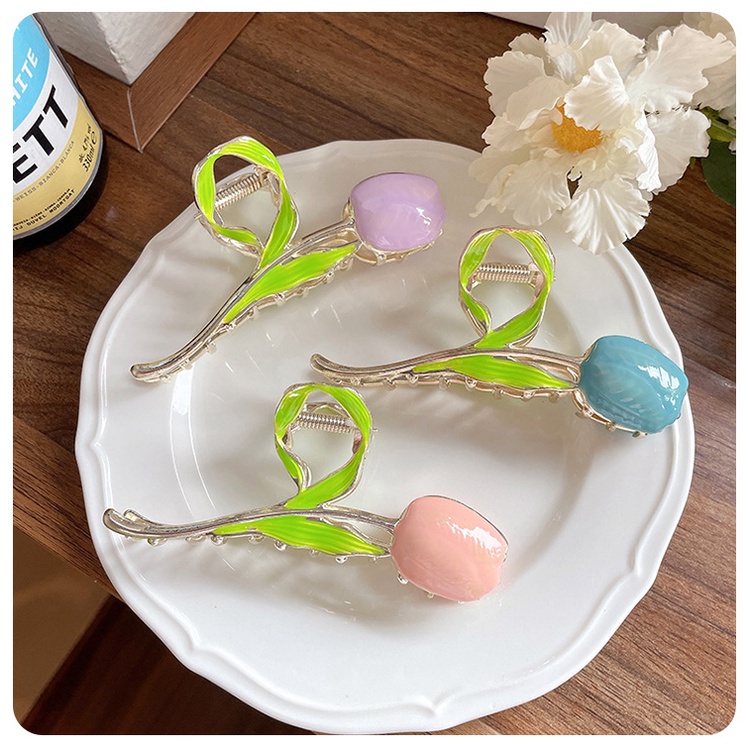 Kẹp Tóc Hình Hoa Tulip Phong Cách Hàn Quốc