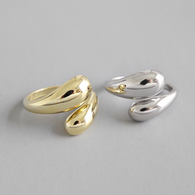 Nhẫn Đeo Tay Kim Loại Hình Giọt Nước Thời Trang Hàn Cho Nữ