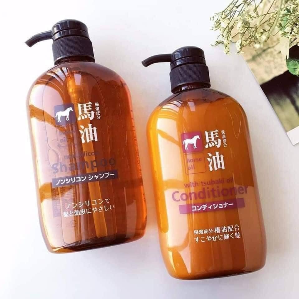 DẦU GỘI MỠ NGỰA CỦA NHẬT (CHAI 600ML) - HÀNG NỘI ĐỊA NHẬT , dầu gội không chứa silicon an toàn