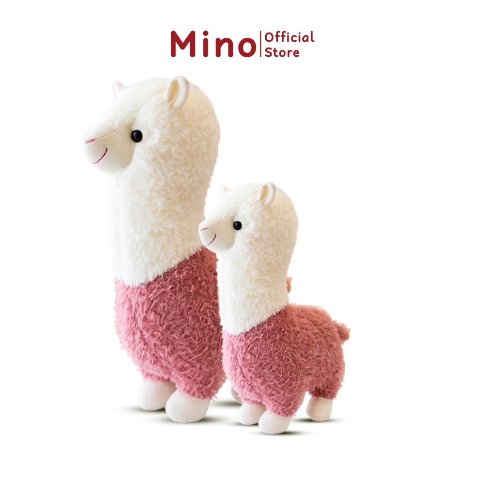 Gấu Bông Cute Dễ Thương Lạc Đà Alpaca Lông Cừu Màu Đỏ MINO Cho Bé Ôm Ngủ Mềm Mịn TH90