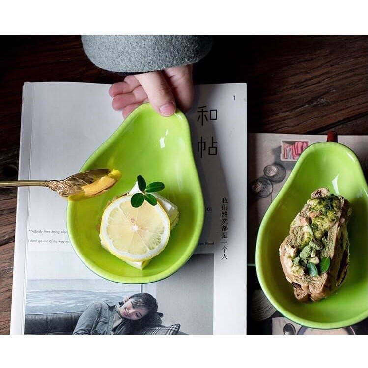 Bát Đĩa 🥑 QỦA BƠ🥑 Bát đĩa ăn cơm decor trang trí bếp đáng yêu cute S105