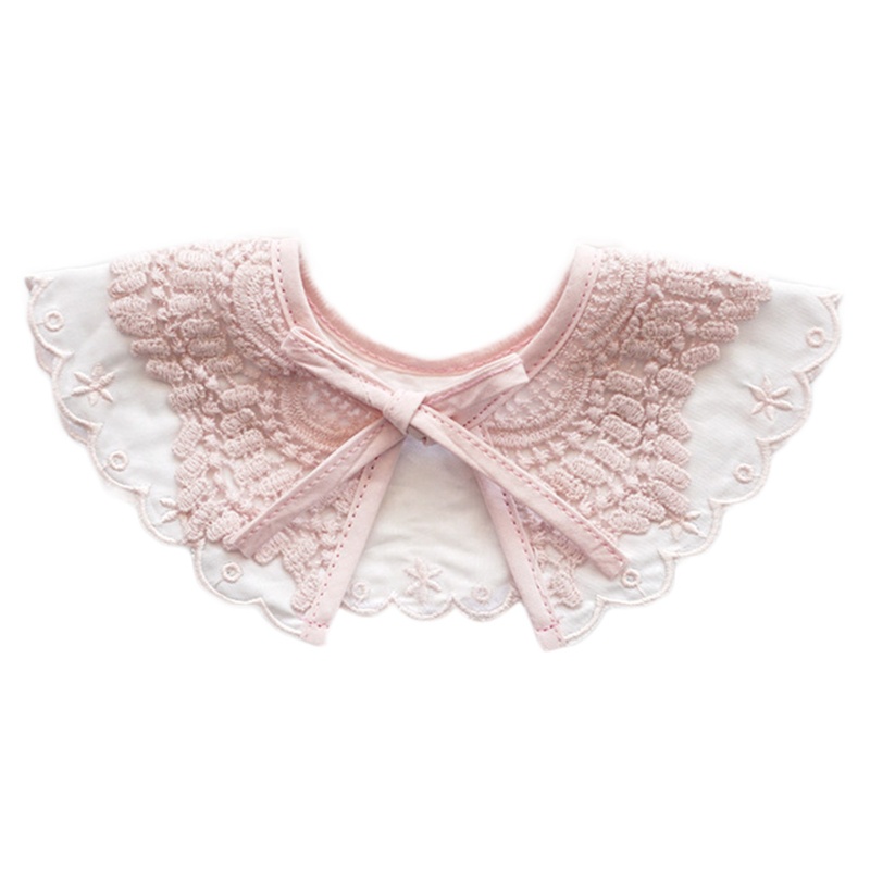 Khăn choàng cổ mini thêu ren thắt nơ xinh xắn cho bé gái tập đi