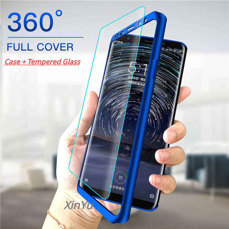 Ốp Lưng Tích Hợp Kính Cường Lực Bảo Vệ 360 Độ Cho Samsung J2 J5 J7 Prime J3 J5 J7 Pro J2Pro J4 J6 Plus 2018 A20E