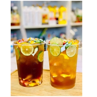 100 cốc nhựa PP 1000ml kèm nắp bằng