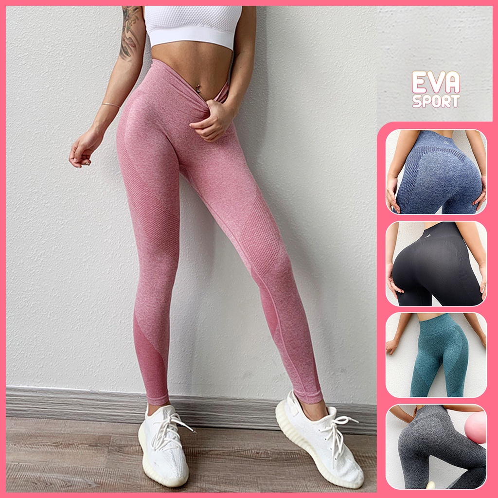 Quần legging tập gym yoga aerobic zumba, chạy bộ nữ NAQI dài ôm body lưng cap cao nâng mông Evasport