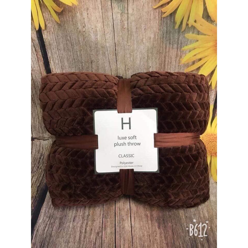 ⛔FREESHIIP⛔Chăn lông cừu  họa tiết xương cá