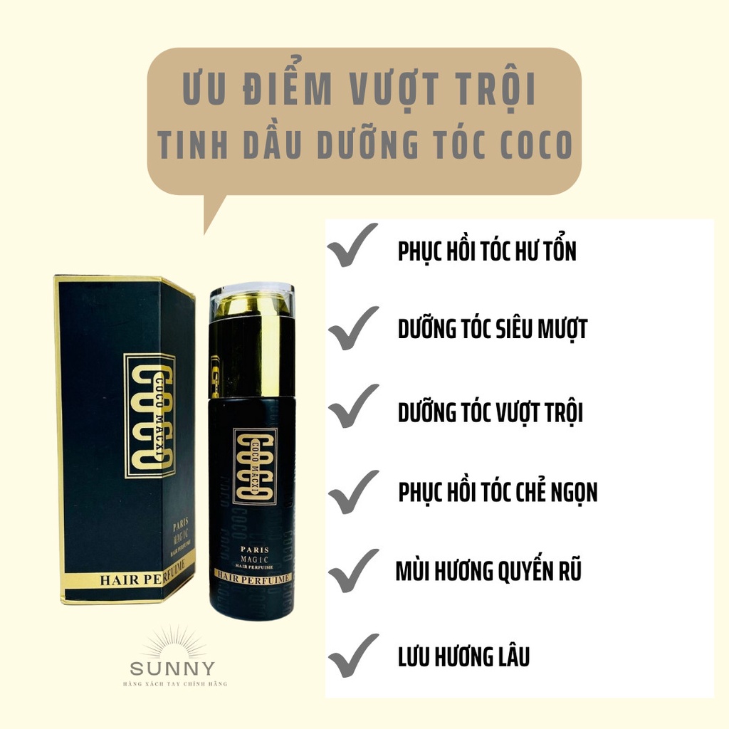 Dầu dưỡng tóc Coco Maxci 60ml ngăn tóc chẻ ngọn, dưỡng ẩm tóc, hương nước hoa cực thơm