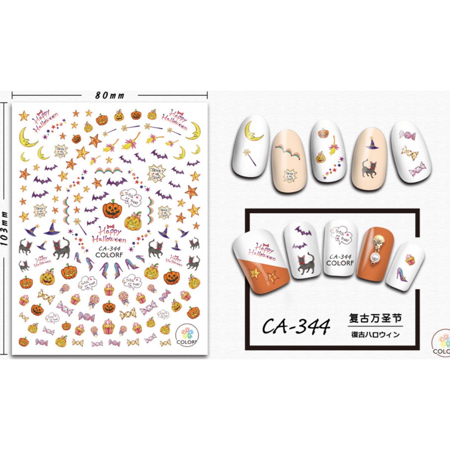 sticker dán móng chủ đề haloween